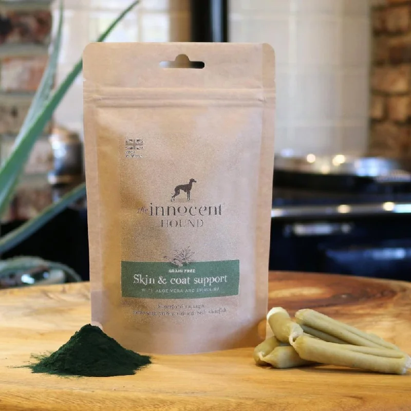 - Car dog seat beltThe Innocent Hound - Skin & Coat Support Superfood Sausages - Aloe Vera & Spirulina Dog Treats