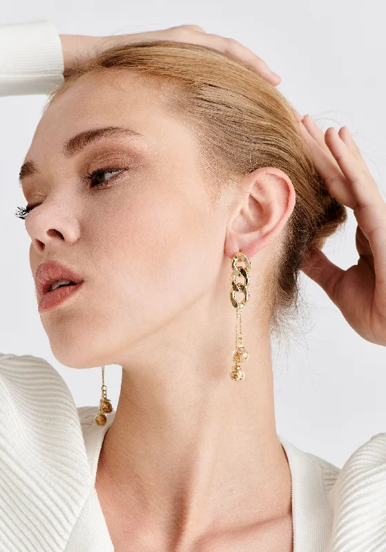 - Postoperative pet anti-licking Elizabethan collarDouble Sphere Chain Earrings