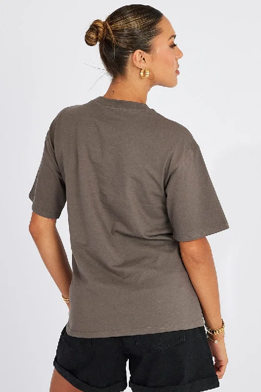 Grey Graphic Tee Short Sleeve