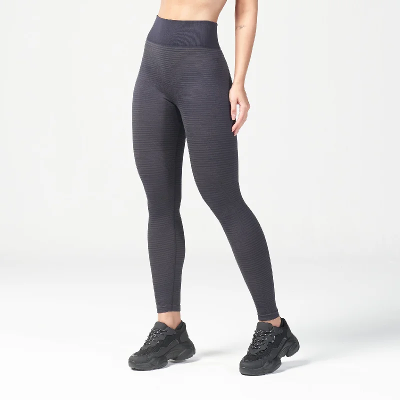 Infinity Stripe Seamless Leggings - Black