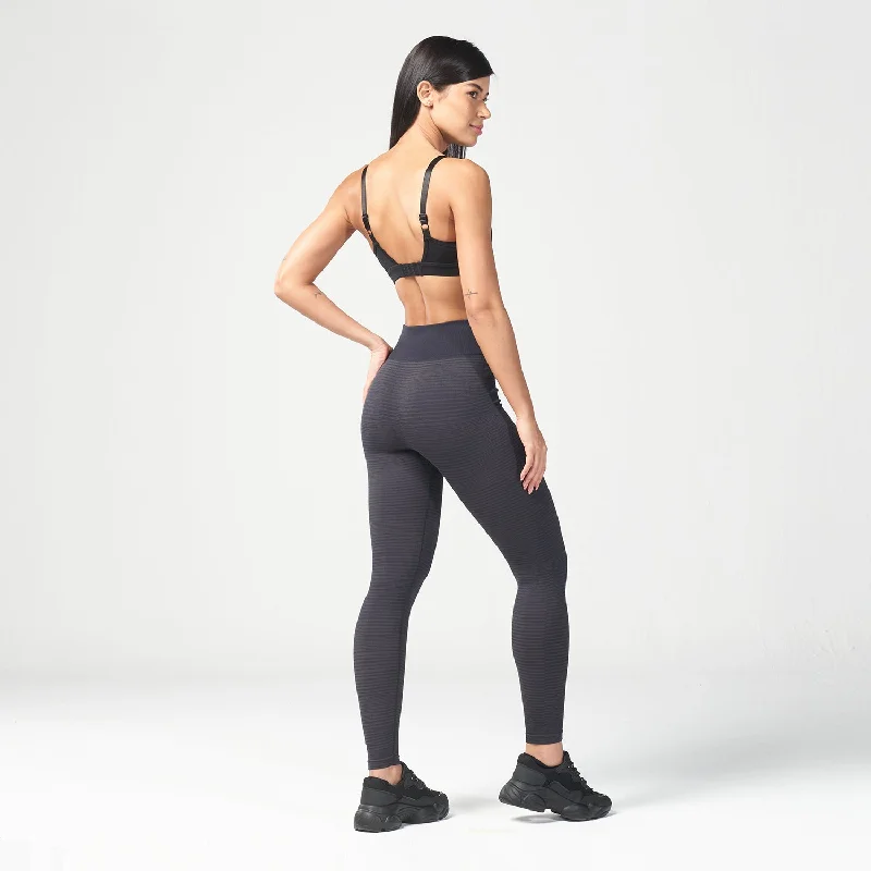 Infinity Stripe Seamless Leggings - Black