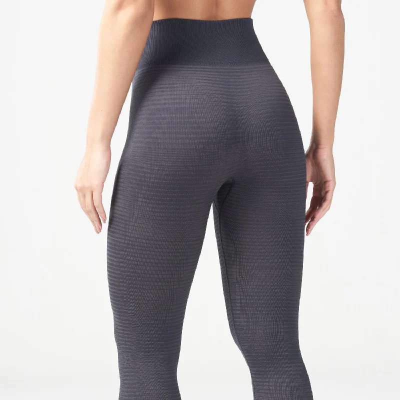 Infinity Stripe Seamless Leggings - Black