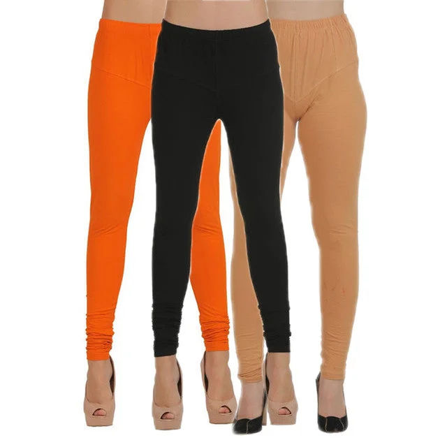 T.T. Women Churidar Legging Pack Of 3