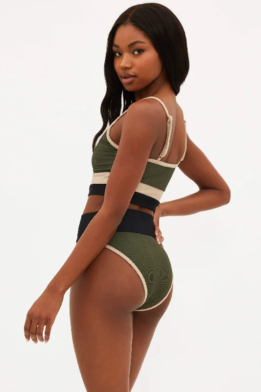 Emmy Bottom Military Olive Colorblock