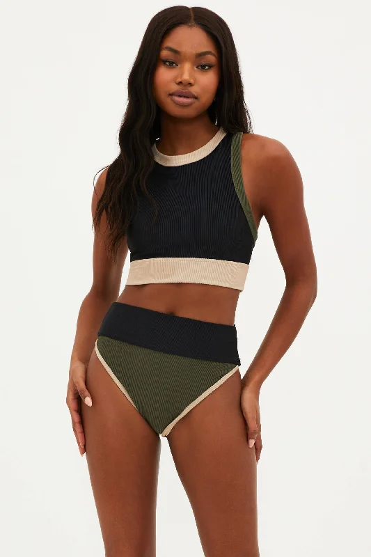 Emmy Bottom Military Olive Colorblock